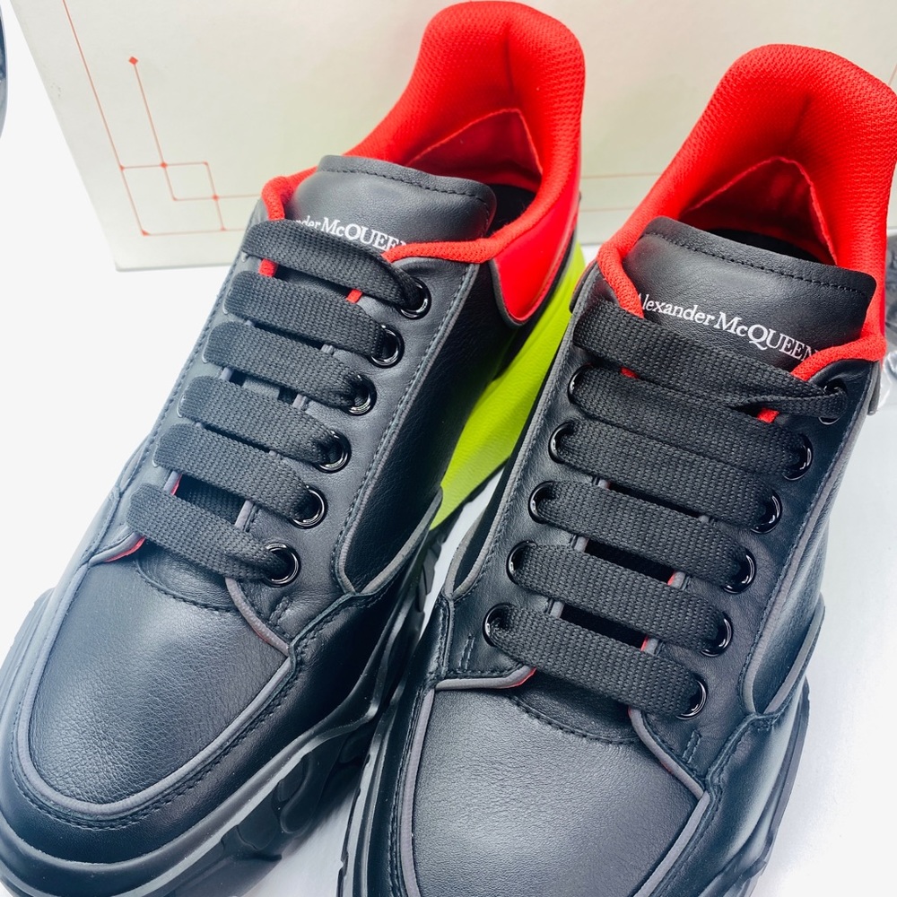 Alexander McQueen Men’s Mixed Media Court Sneakers Size 10 NWB AUTHENTIC - Picture 5 of 11